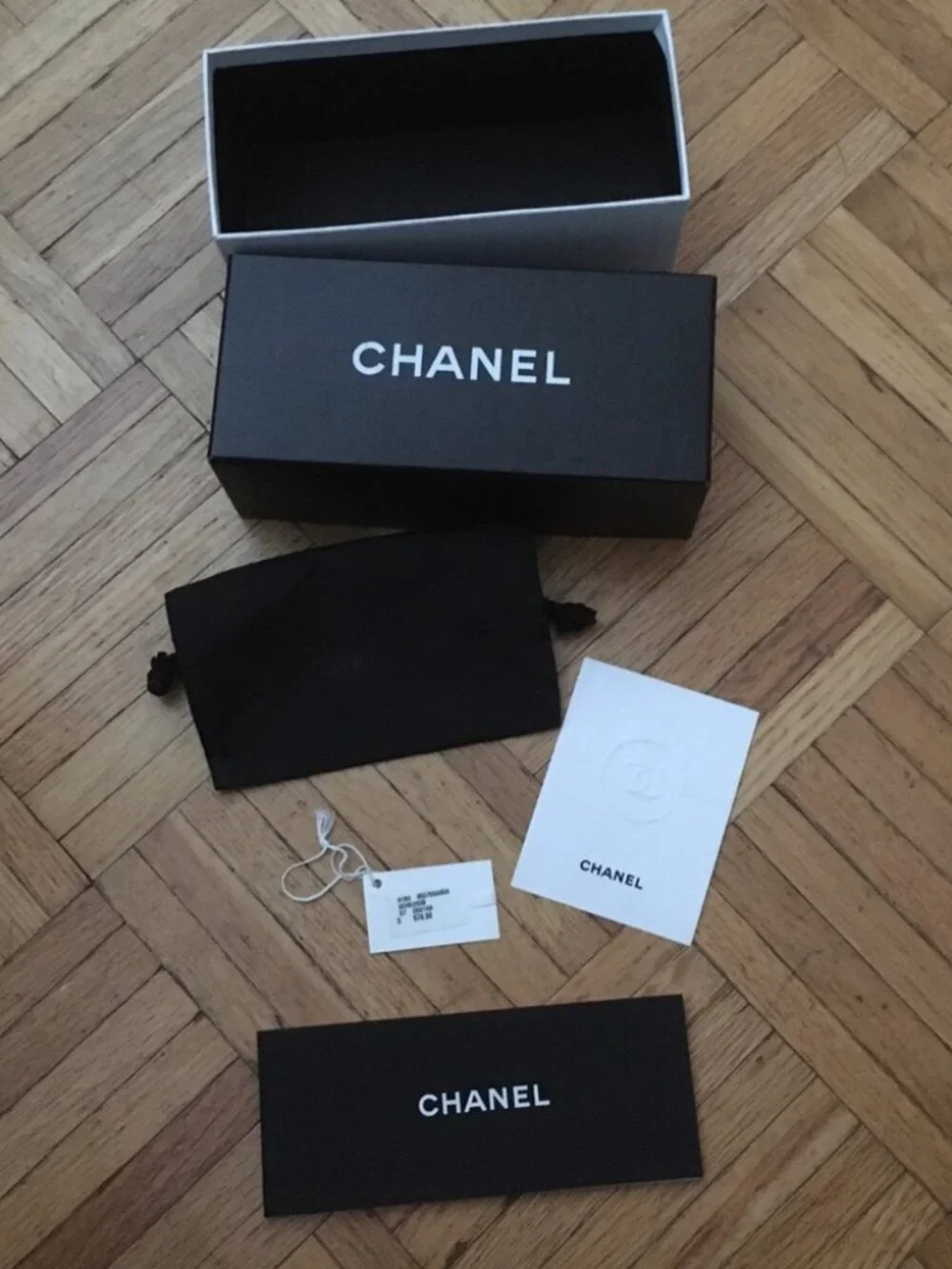 4 chanel boxes dust bag, booklet, card, etc
